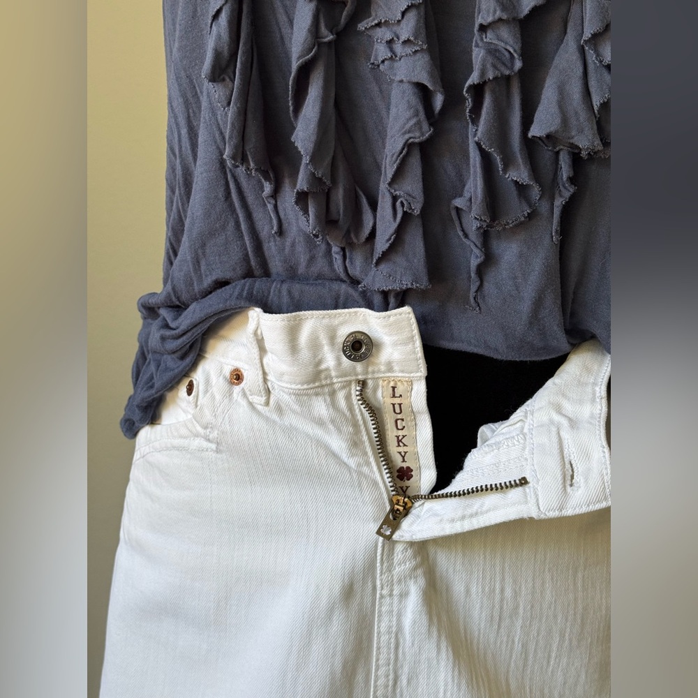 Lucky Brand High Rise White Jean skirt for Women